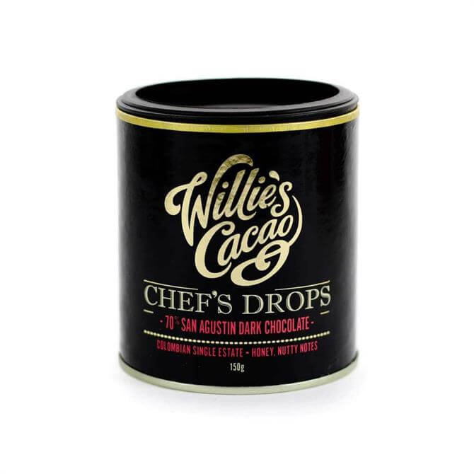 Willies Cacao San Augustin 70%  Dark Choc Colombian Chef Drops 150g